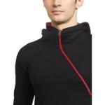 Redbrick Men's Plain Oblique Zipper Cotton Hooded T-shirt