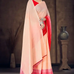 GOURISUT TEXTILE MOSS CHIFFON 2 D PRINTED SAREE WITH TASSLES