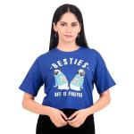 London Hills Women Tops || Crop Tops for Women || Tshirt for Women || Women Tshirt top || LH_CROP_TOP_BESTIES_165_BLUE_