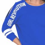 London Hills Full Sleeve Women Oval Neck Tshit | Women Regular fit Tshirt | Round Neck Women Printed t Shirt|| LH_GIRL_REVOLUTION_BLUE_152