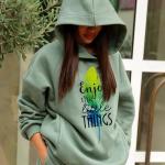 London Hills Sweatshirts For Women Stylish Winter |Fleece Hoodie For Women ||  LH_OS_HOOD_WOMEN_GREEN_49_