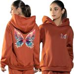 London Hills Sweatshirts For Women Stylish Winter ||Fleece Hoodie For Women  ‎ LH_OS_HOOD_WOMEN_RUST_50_