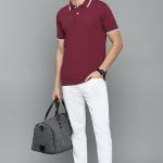 London Hills Men Cotton Regular Fit Half Sleeve Polo Neck T-Shirt || LH_POLO_T_HS_MAROON_WHITE_910