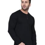 London Hills Men's Regular Fit T-Shirt || T_502_BLACK_F_R_3BTN