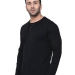 London Hills Men's Regular Fit T-Shirt || T_502_BLACK_F_R_3BTN