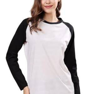 London Hills Raglan T-shirts for Women || Women Raglan Sleeve Tshirt || Full Sleeve t Shirt for Women || Raglan Tops for Women || ‎ LH_T_FS_WOMEN_RAGLAN_167_BLACK_