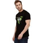 London Hills Men's Regular Fit Good Vibes Slogan Printed Black T-Shirt