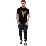 London Hills Men's Regular Fit Good Vibes Slogan Printed Black T-Shirt