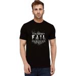 London Hills Men's Regular Fit Half Sleeve Never Fail Slogan Printed Black T-Shirt