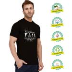 London Hills Men's Regular Fit Half Sleeve Never Fail Slogan Printed Black T-Shirt