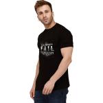 London Hills Men's Regular Fit Half Sleeve Never Fail Slogan Printed Black T-Shirt