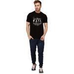 London Hills Men's Regular Fit Half Sleeve Never Fail Slogan Printed Black T-Shirt