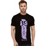 London Hills Men's Regular Fit 89 Slogan Printed Black T-Shirt