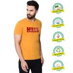 London Hills Men's Regular Fit Hills Slogan Printed Mustard T-Shirt