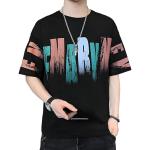 London Hills Men's Casual Printed Round Neck, Oversized Longline Drop Shoulder Boho Style T-Shirt ||  ‎ LH_T_OS_FN_101_BLACK