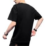 London Hills Men's Casual Printed Round Neck, Oversized Longline Drop Shoulder Boho Style T-Shirt ||  ‎ LH_T_OS_FN_101_BLACK