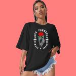 Oversized Longline Drop Shoulder Boho Style ||Love Your Self Women T-Shirt