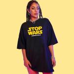 London Hills Women's Casual Printed Round Neck || Stop Wars Womens T-Shirt