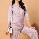 London Hills Women Printed Kurta with Pant || Women Kurta Set || Plazo Kurti Set for Women ||‎ LH_WOMEN_CORDSET_1514_PURPLE_