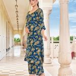 London Hills Women Printed Kurta with Pant || Salwar Suit Set for Women || LH_WOMEN_PLAZO_SET_1501_BLUE