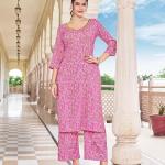 London Hills Women Printed Kurta with Pant  || Women Kurta Set || Plazo Kurti Set for Women || ‎ LH_WOMEN_PLAZO_SET_1503_PINK