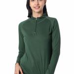 London Hills Women Tshirt Full Sleeve Zipper Tshirt for Women t-Shirt for Women Full Sleeves || WOMEN_ZIPPER_GREEN_158