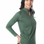 London Hills Women Tshirt Full Sleeve Zipper Tshirt for Women t-Shirt for Women Full Sleeves || WOMEN_ZIPPER_GREEN_158