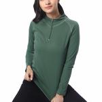 London Hills Women Tshirt Full Sleeve Zipper Tshirt for Women t-Shirt for Women Full Sleeves || WOMEN_ZIPPER_GREEN_158