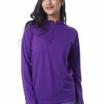 London Hills Women Tshirt Full Sleeve Zipper Tshirt for Women t-Shirt for Women Full Sleeves||  WOMEN_ZIPPER_PURPLE_160