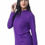 London Hills Women Tshirt Full Sleeve Zipper Tshirt for Women t-Shirt for Women Full Sleeves||  WOMEN_ZIPPER_PURPLE_160