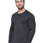 London Hills Men's Regular Fit T-Shirt|| LH_T_503_DGRY_F_R_3BTN_