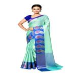 Naveera Banarasi silk Tanchoi Saree in Sea Green