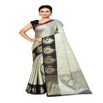 Naveera Banarasi silk Tanchoi Saree in Sea Grey