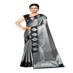 Naveera Banarasi silk Tanchoi Saree in Sea Grey