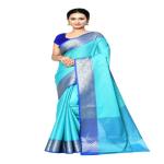 Naveera Banarasi silk Tanchoi Saree in Sea sky blue