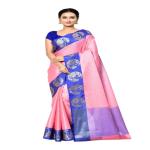 Naveera Banarasi silk Tanchoi Saree in Sea pink