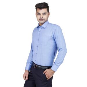 BALESHWAR Men's Formal Shirt | Slim Fit | Spread Collar Shirt | Regular & Casual Wear (Shirts-Light Blue)