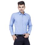 BALESHWAR Men's Formal Shirt | Slim Fit | Spread Collar Shirt | Regular & Casual Wear (Shirts-Light Blue)