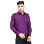 BALESHWAR Men's Formal Shirt | Slim Fit | Spread Collar Shirt | Regular & Casual Wear (Shirts-Purple)