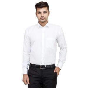 BALESHWAR Men's Formal Shirt | Slim Fit | Spread Collar Shirt | Regular & Casual Wear (Shirts-White)