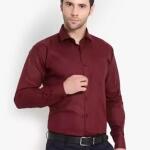 BALESHWAR Men's Formal Shirt | Slim Fit | Spread Collar Shirt | Regular & Casual Wear (Shirts-Maroon)