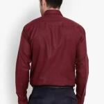 BALESHWAR Men's Formal Shirt | Slim Fit | Spread Collar Shirt | Regular & Casual Wear (Shirts-Maroon)