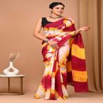 Hand Printed Mul Cotton Saree