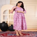 Women Floral Print Cotton Blend Anarkali Kurta