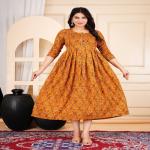 Women Floral Print Cotton Blend Anarkali Kurta