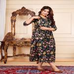 Women Floral Print Cotton Blend Anarkali Kurta