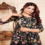 Women Floral Print Cotton Blend Anarkali Kurta