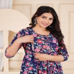 Women Floral Print Cotton Blend Anarkali Kurta