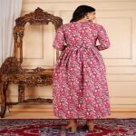 Women Floral Print Cotton Blend Anarkali Kurta