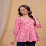 Women Stylish Pink Factory Short Top